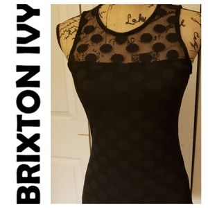 Brixton Ivy, Blk & Mesh Polka Dot Tank Gorgeous, S